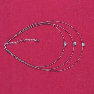 Three Tiered Necklace With CZ Crystals